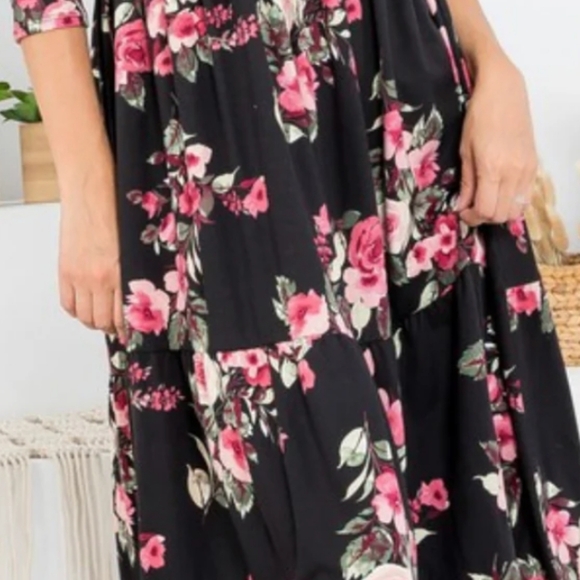 FLORAL MIDI DRESS SIZE L - Picture 2 of 6
